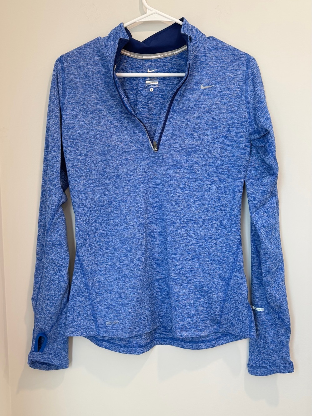 Nike Women's Heathered Royal Blue Dri-FIT Quarter-Zip Pullover